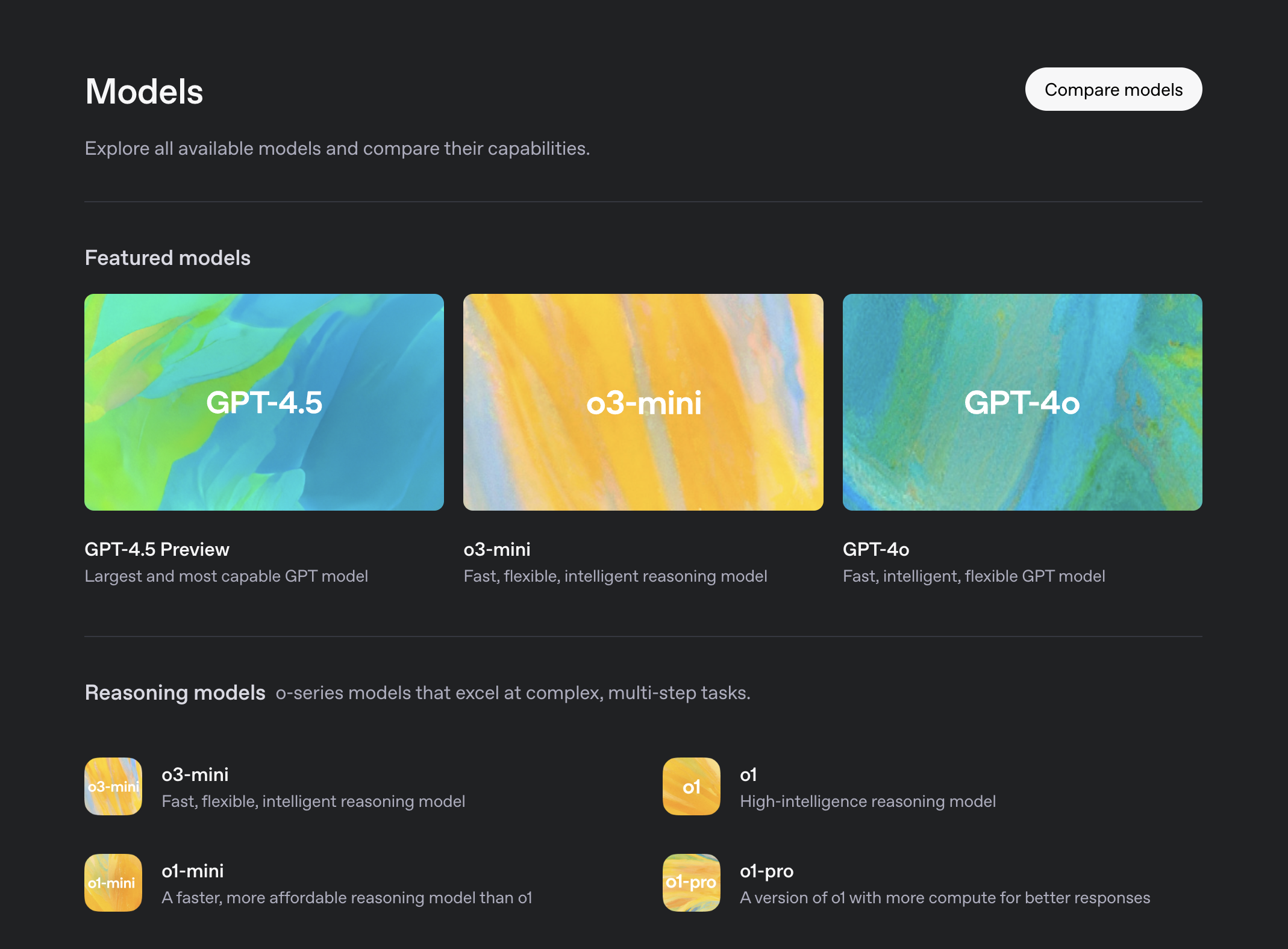 OpenAI chat interface screenshot showing GPT capabilities